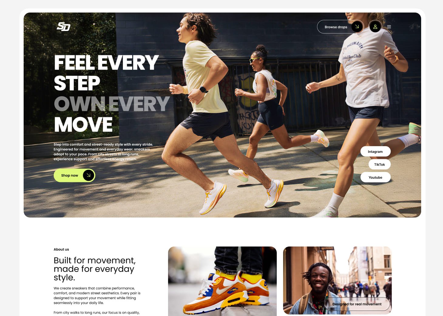 Aurex sneaker e-commerce project preview